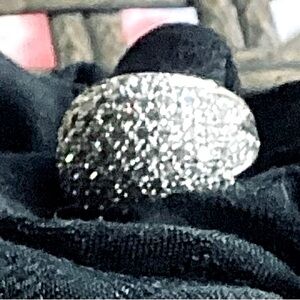 Oversized Sterling Silver Cubic Zirconia cocktail ring size 6.
